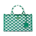 Prada small Symbole embroidered tote bag - Green