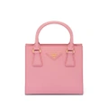 Prada triangle-logo Saffiano leather tote bag - Pink