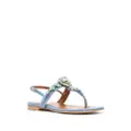 Philipp Plein embellished thong strap sandals - Blue