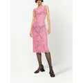Dolce & Gabbana floral-lace midi dress - Pink