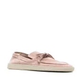 Officine Creative Herbie bow-detail suede loafers - Pink
