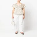 ASPESI polka-dot flared silk blouse - Neutrals