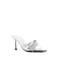 Alevì 85mm metallic-finish leather mules - Silver
