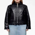 RE/DONE whipstitch leather jacket - Black