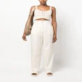 JOSEPH high-waisted cotton trousers - White