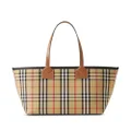 Burberry small London checked tote - Brown