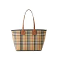 Burberry small London checked tote - Brown