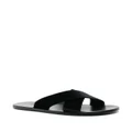 Ancient Greek Sandals Kritonas leather slides - Black