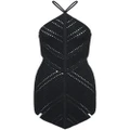 Dion Lee Leaf crochet mini dress - Black