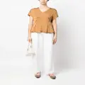 ASPESI satin-finish flared blouse - Brown