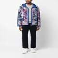 Moncler mix-print hooded jacket - Blue
