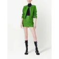 alice + olivia Brixton leather cropped jacket - Green