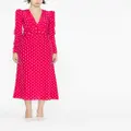 Alessandra Rich polka dot-print long-sleeve midi dress - Pink