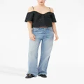 GANNI broderie anglaise cropped top - Black