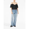 GANNI broderie anglaise cropped top - Black