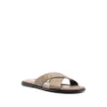 Versace Greca-pattern open-toe slides - Brown