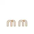 Miu Miu logo-plaque stud earrings - Gold