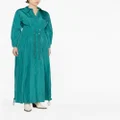Alberta Ferretti taffeta drawstring-waist maxi dress - Green