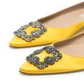 Manolo Blahnik Hangisi buckle-detail ballerina shoes - Yellow
