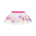 Monnalisa floral-print A-line mini skirt - White