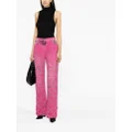 Versace ripped-detail straight-leg jeans - Pink