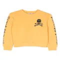 Philipp Plein Junior logo-print long-sleeve cotton sweatshirt - Yellow