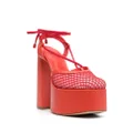 Schutz mesh 150mm leather sandals - Red