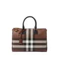 Burberry medium check-pattern leather bowling bag - Brown