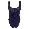 Versace logo-print low-back reversible swimsuit - Black