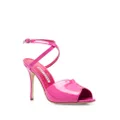 Manolo Blahnik Hourani 110mm patent-finish sandals - Pink