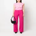 MSGM high-waist wide-leg wool trousers - Pink