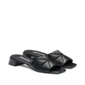 Prada 45mm triangle-logo leather sandals - Black
