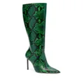 Bally snakeskin-print leather boots - Green