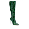 Bally snakeskin-print leather boots - Green
