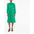 Dolce & Gabbana logo-print flared silk midi dress - Green