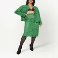 Dolce & Gabbana floral-lace high-waisted midi skirt - Green