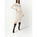 Dolce & Gabbana floral-lace long-sleeve midi dress - White