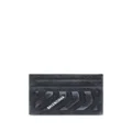 Balenciaga logo-print leather cardholder - Black