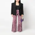 Alberta Ferretti graphic-print straight-leg trousers - Pink