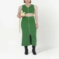 Jil Sander ribbed-knit zip-up pencil skirt - Green
