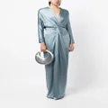 Michelle Mason twist-detail silk gown - Blue