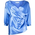 Michelle Mason draped-detail mini dress - Blue