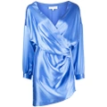 Michelle Mason draped-detail mini dress - Blue