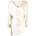 Michelle Mason draped-detail mini dress. - Neutrals