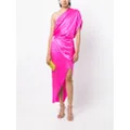 Michelle Mason asymmetric draped midi-dress - Pink