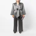Michelle Mason tie-front kimono jumpsuit - Grey