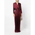Michelle Mason twist-detail silk gown - Purple