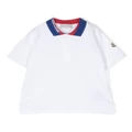Moncler Enfant contrasting-collar polo shirt - White