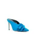 Victoria Beckham floral-appliqué 105mm leather mules - Blue