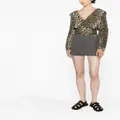 GANNI Rhythm leopard-print blouse - Brown